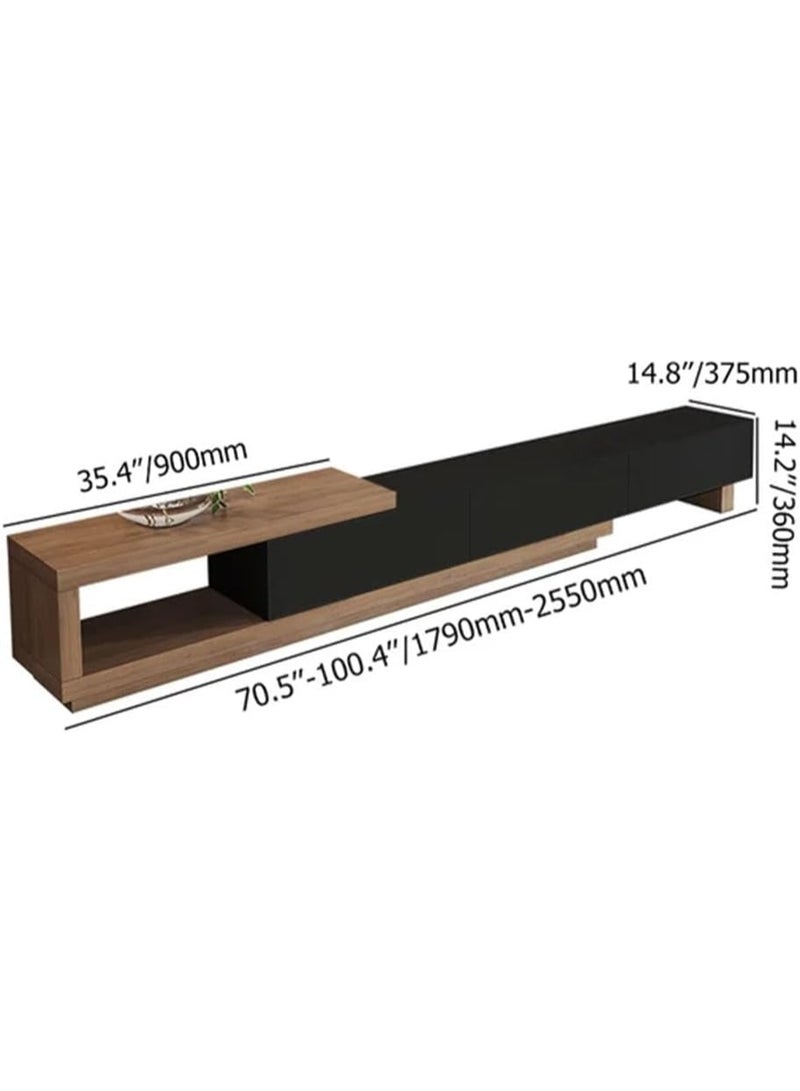 Almaz House Modern TV Unit 255cm Black & Brown - Image 2